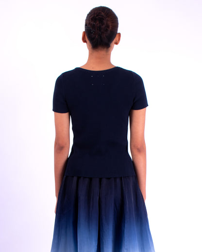 #902 Short sleeve top 2x1 in organic cotton