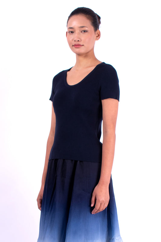 #902 Short sleeve top 2x1 in organic cotton