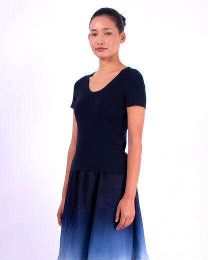 #902 Short sleeve top 2x1 in organic cotton