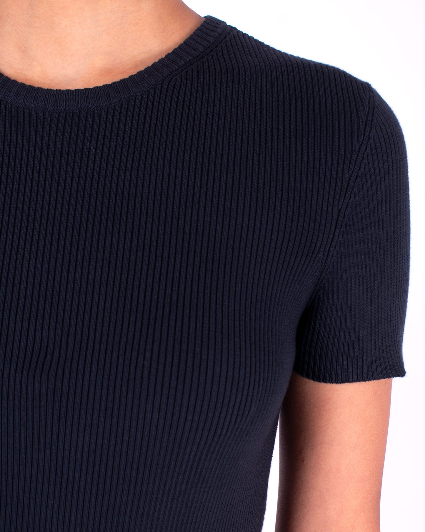 #927 Short sleeve crewneck top 2x1 rib in organic cotton
