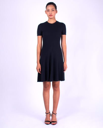 #949 Short sleeve crewneck dress 2x1 rib in organic cotton