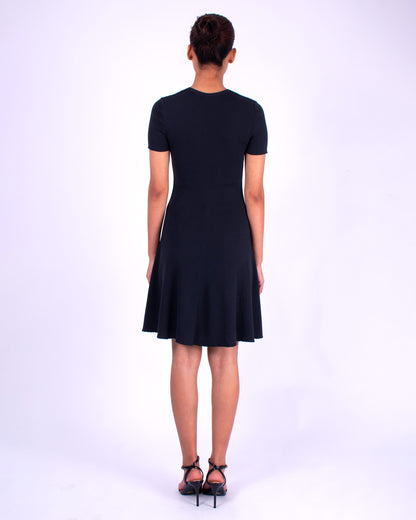#949 Short sleeve crewneck dress 2x1 rib in organic cotton
