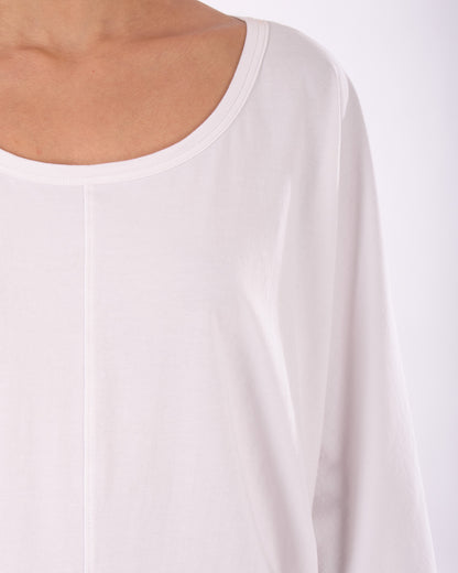#CS004 Scoop-neck wing sleeve top in organic cotton jersey