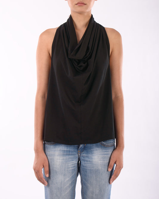 #CS005 Racerback draped neck top in organic cotton jersey