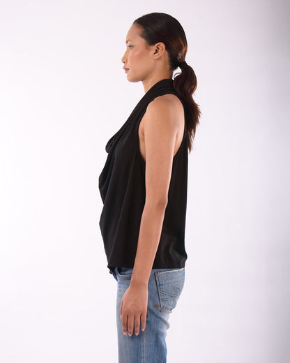 #CS005 Racerback draped neck top in organic cotton jersey