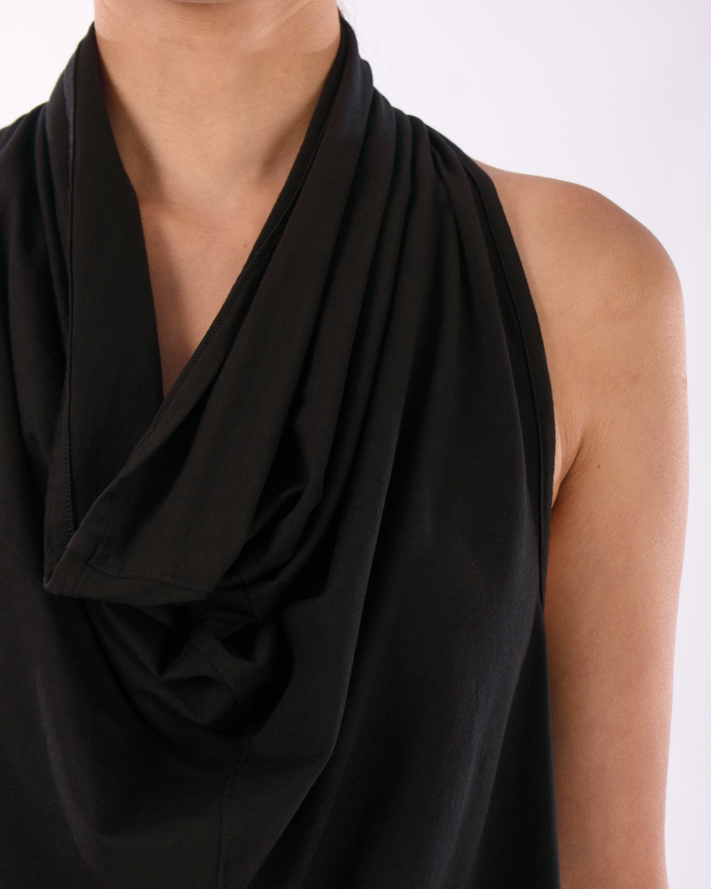 #CS005 Racerback draped neck top in organic cotton jersey