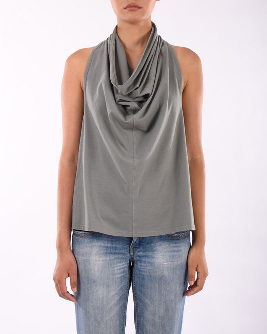 #CS005 Racerback draped neck top in organic cotton jersey