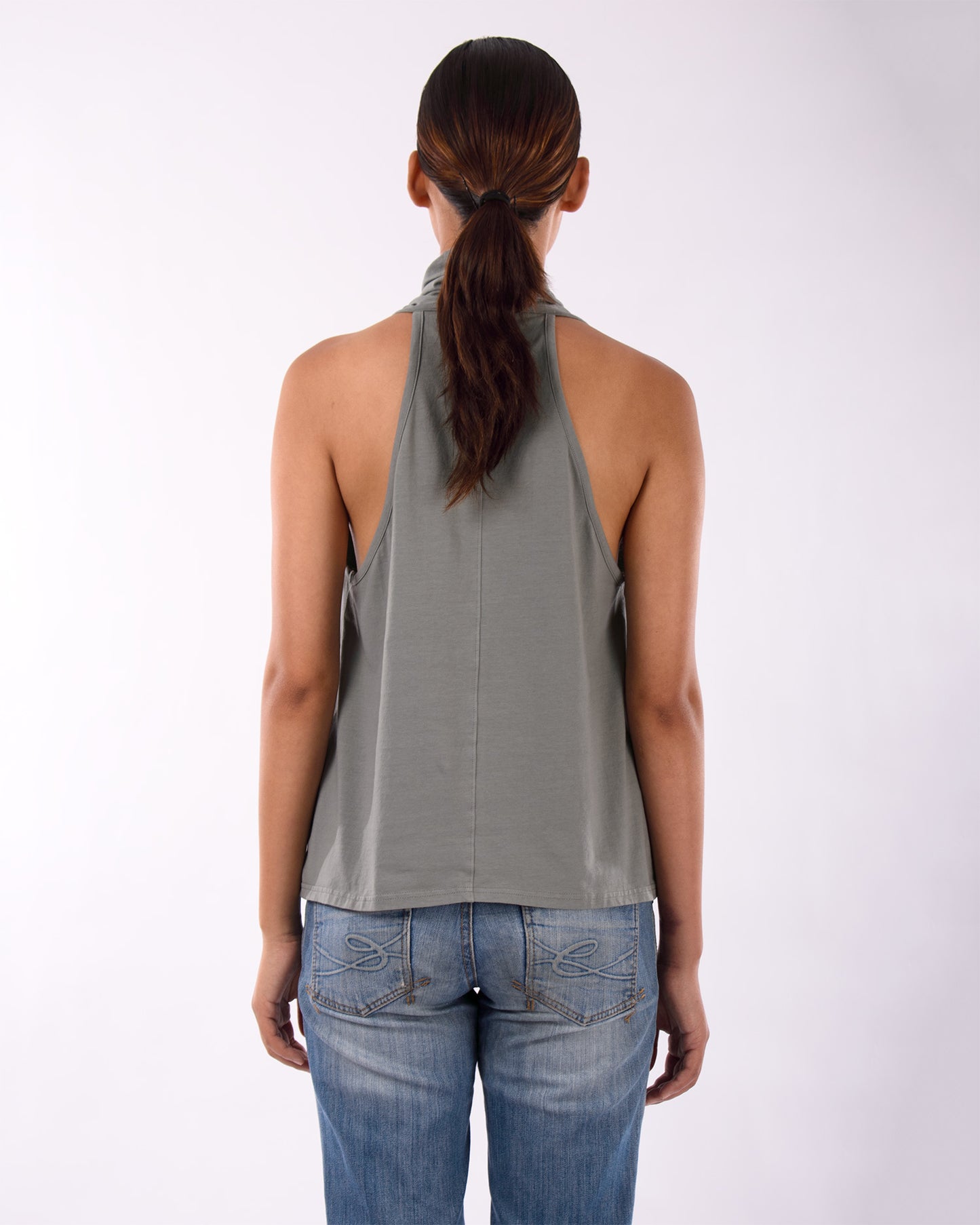 #CS005 Racerback draped neck top in organic cotton jersey