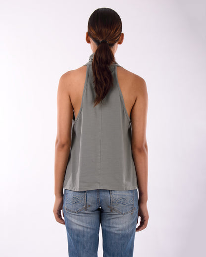 #CS005 Racerback draped neck top in organic cotton jersey