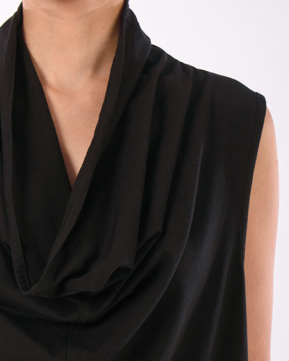 #CS006 Draped neck muscle tank in organic cotton jersey