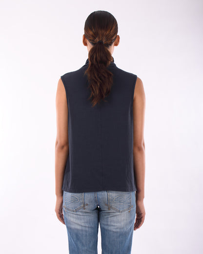 #CS006 Draped neck muscle tank in organic cotton jersey