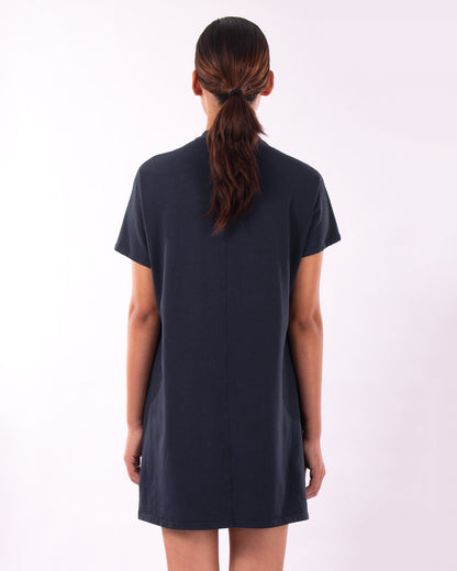 #CS012 Draped neck tunic in organic cotton jersey