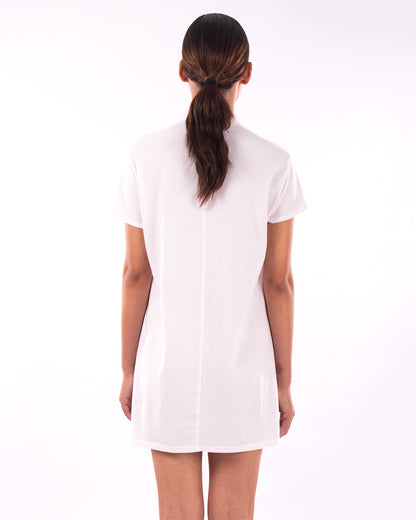 #CS012 Draped neck tunic in organic cotton jersey